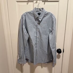 J. Crew Men's slim fit  Blue Plaid Shirt